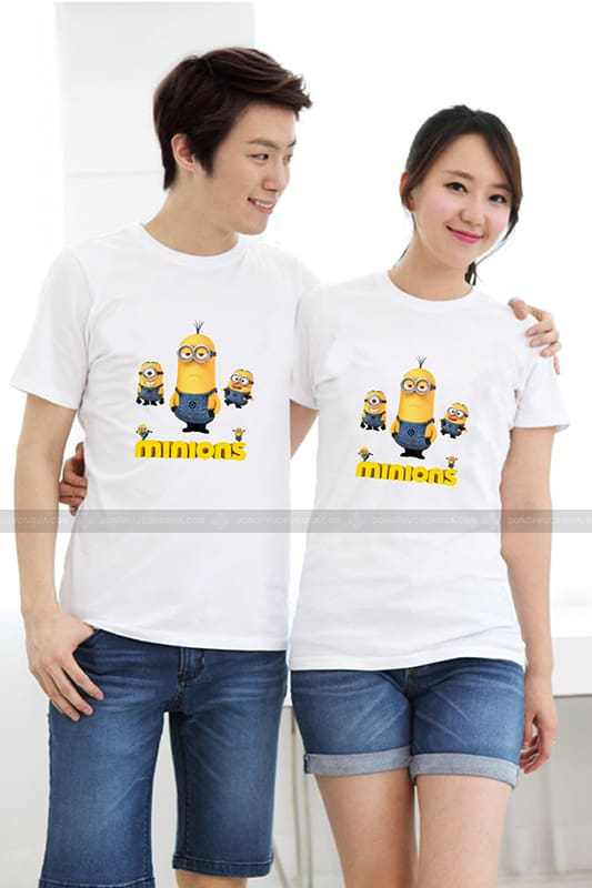 Áo phông cặp đôi tình yêu họa tiết minions