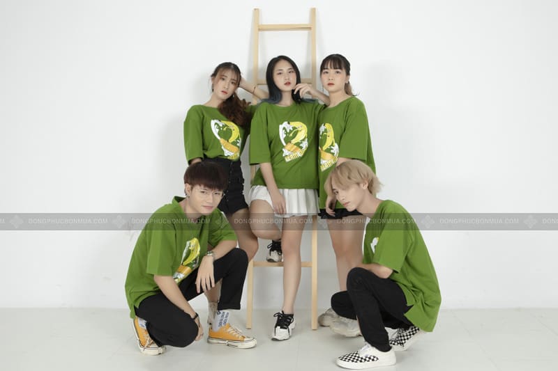 Đồng phục áo lớp oversize in họa tiết team quẩy