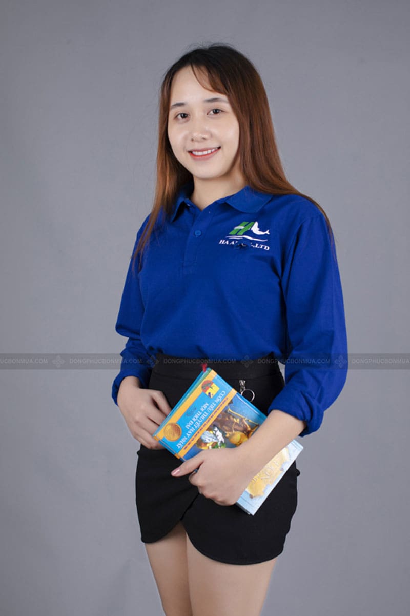 Áo thun có cổ đồng phục công ty Hà An