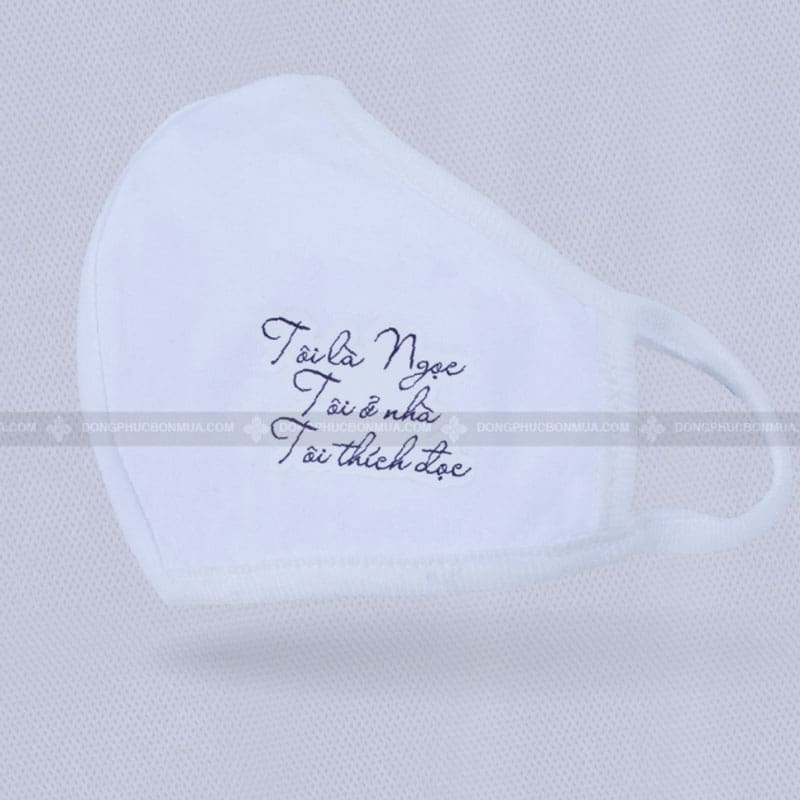 Khẩu trang vải kháng khuẩn in slogan