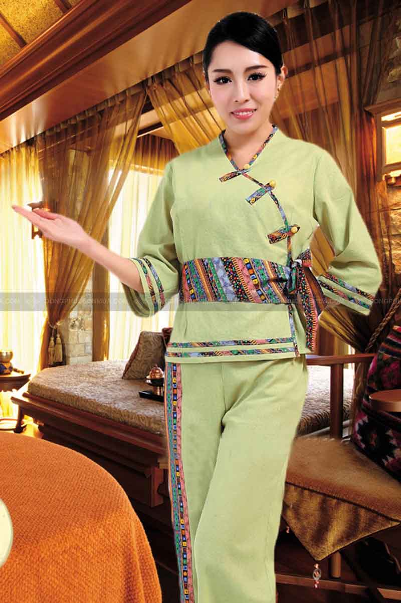 Mẫu đồng phục spa màu vàng chanh