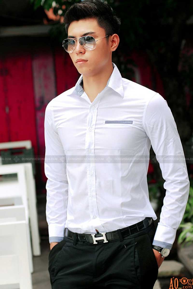 Áo sơ mi nam công sở màu trắng