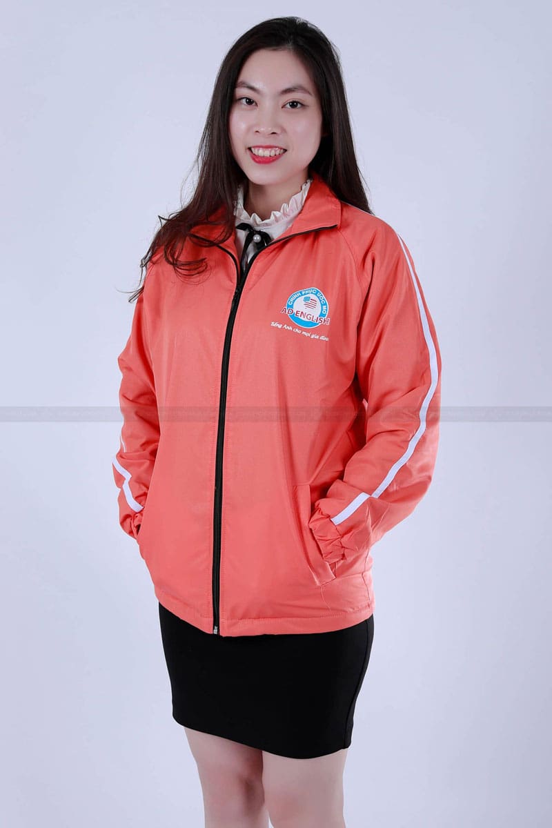 Áo khoác gió đồng phục màu cam