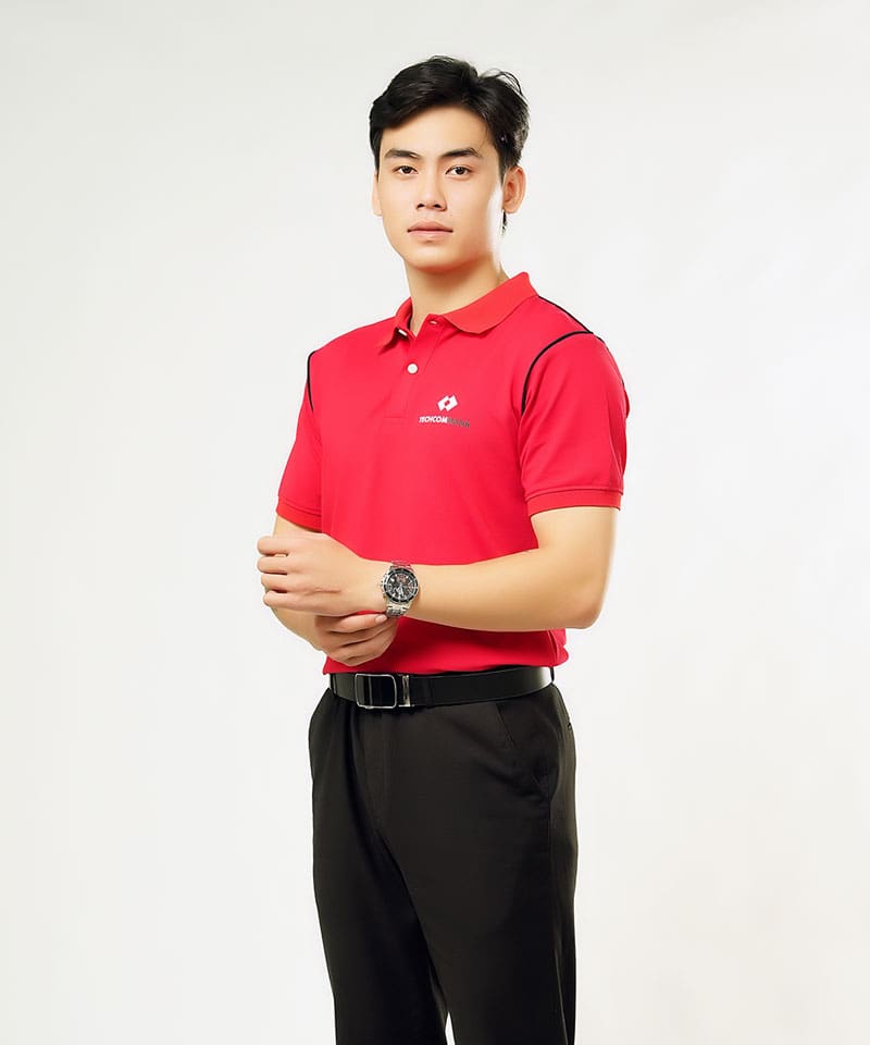 Đồng phục áo có cổ ngân hàng TECHCOMBANK, form Regular Fit