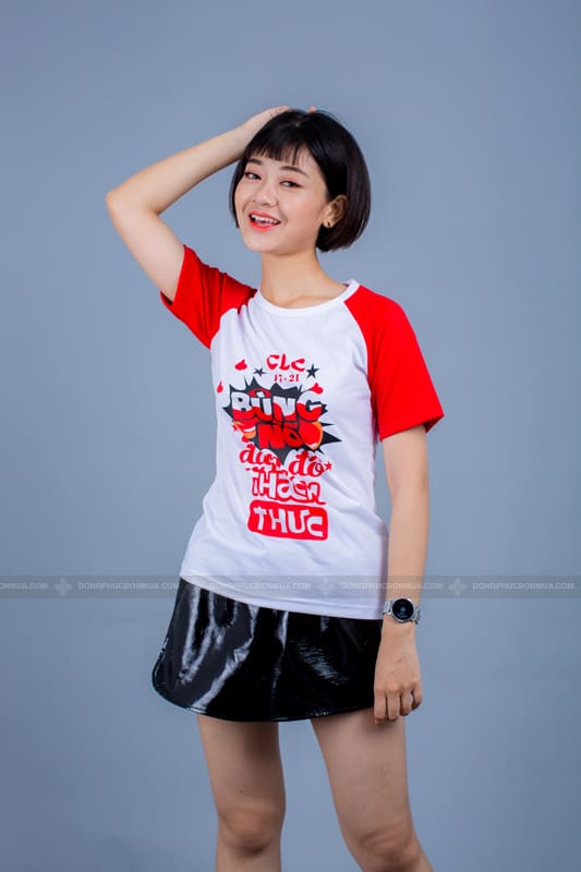 Áo lớp CLC màu đỏ phối trắng [Best Seller năm 2026]