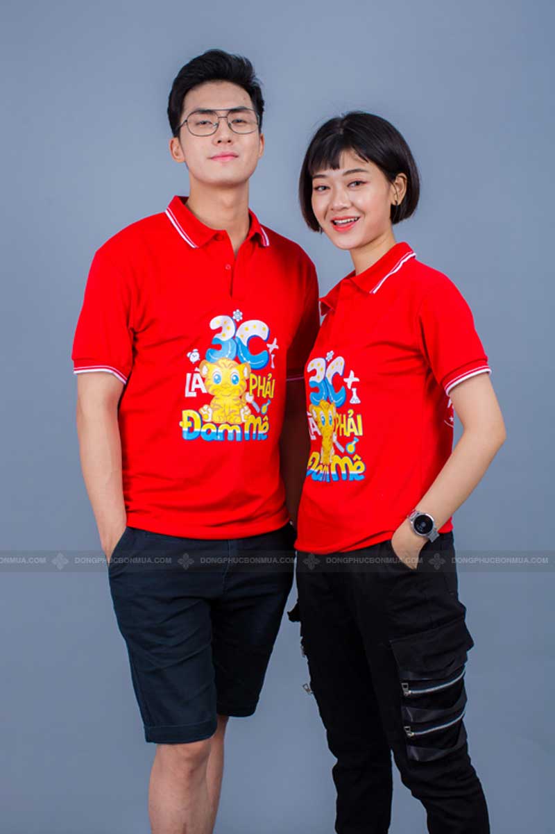 Áo đồng phục lớp in logo lớp 3C