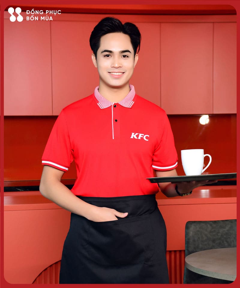Áo thun có cổ đồng phục thương hiệu KFC