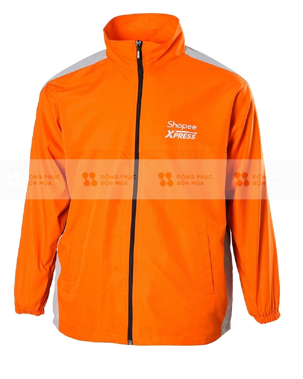 Áo khoác gió 2 lớp màu cam Shopee Express