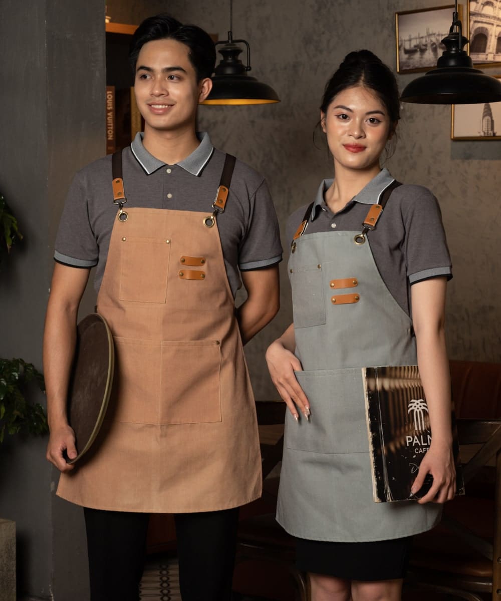 Tạp dề đồng phục kaki thiết kế thịnh hành nhất