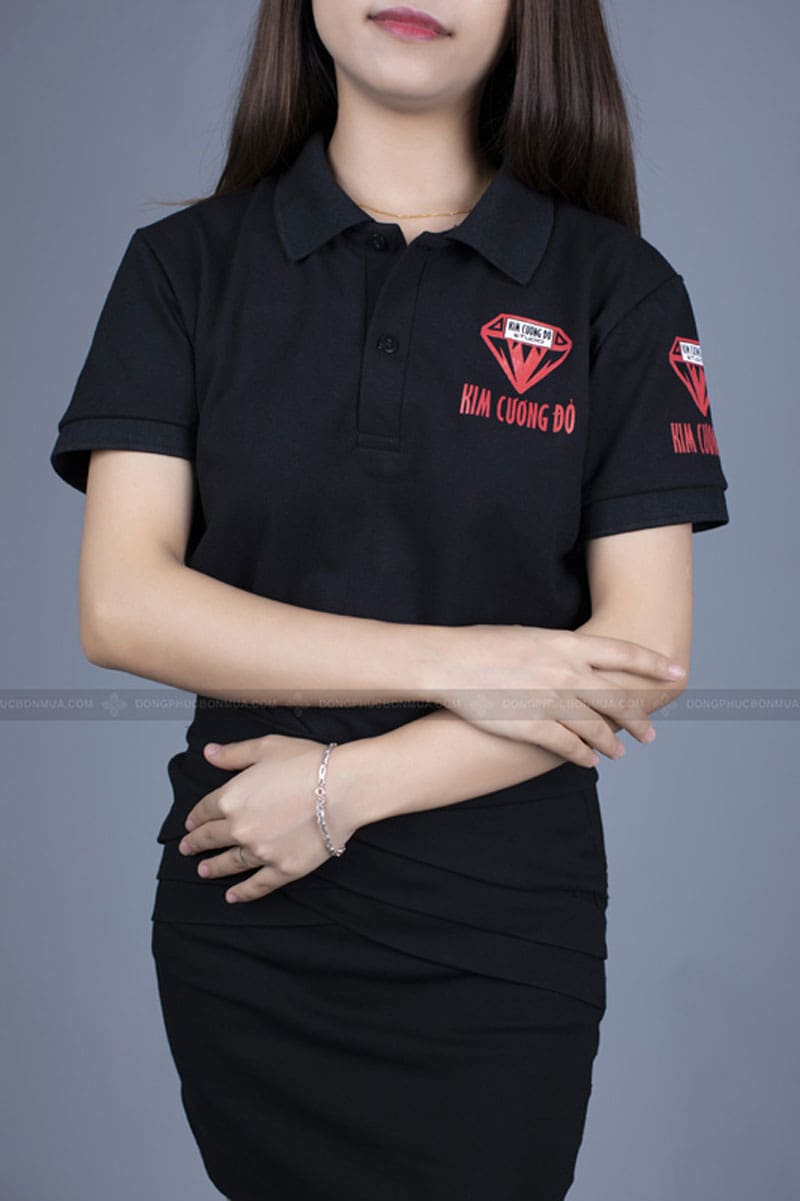 Áo phông đồng phục nhân viên Kim Cương Đỏ