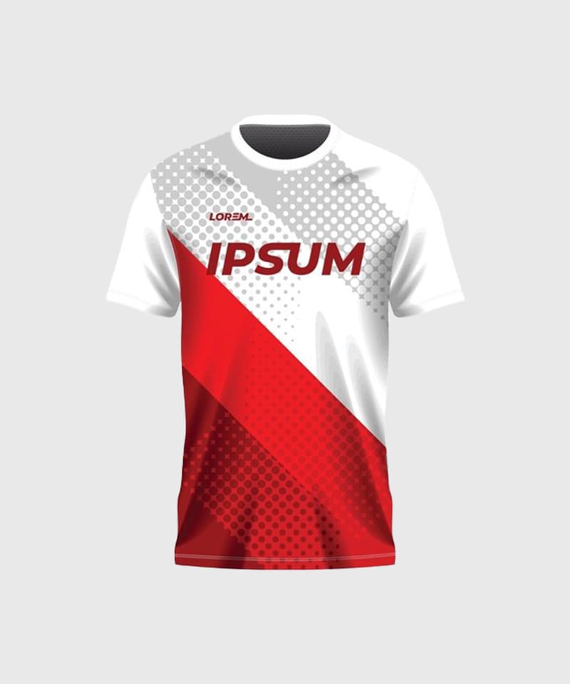 Áo thun chạy bộ Lorem Ipsum đỏ phối trắng