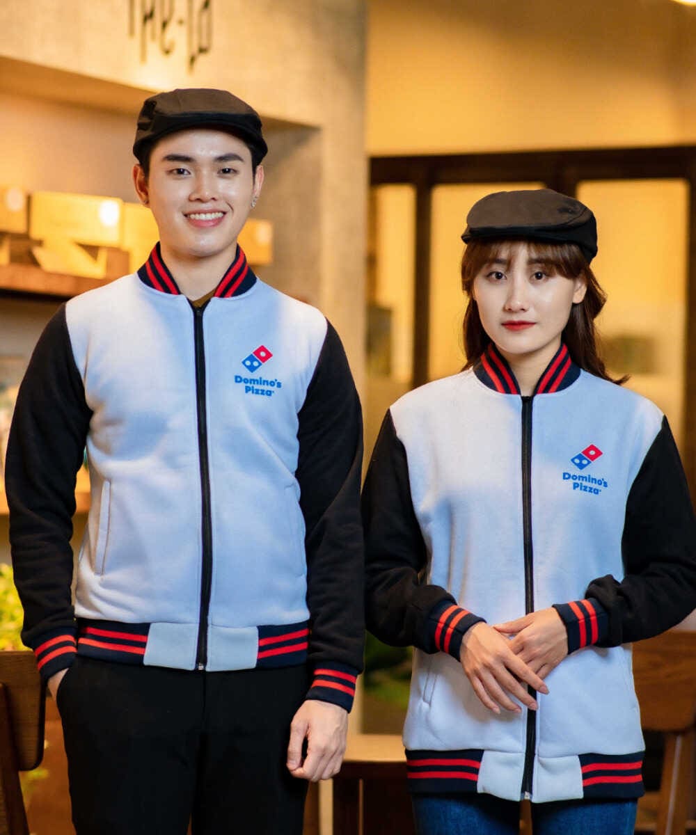 Áo khoác bomber nỉ đồng phục màu trắng phối đen giá rẻ [BÁN NHIỀU]