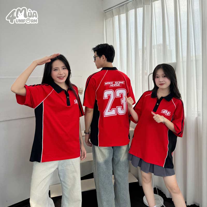 Mẫu áo đồng phục lớp Racing màu đỏ