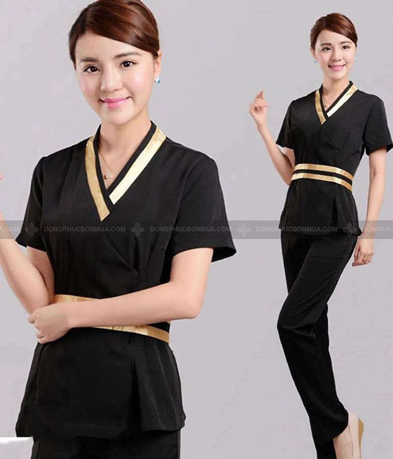 Mẫu đồng phục nhân viên spa màu đen