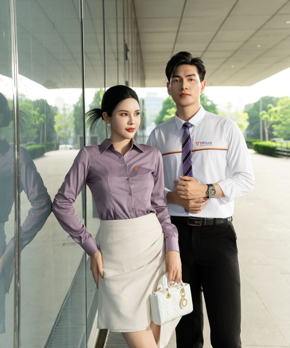 Đồng phục công ty áo sơ mi ngân hàng TPBANK dài tay