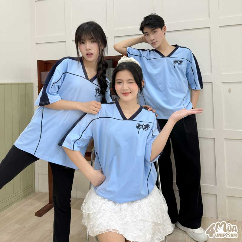 Mẫu đồng phục áo lớp Vecta màu xanh ya