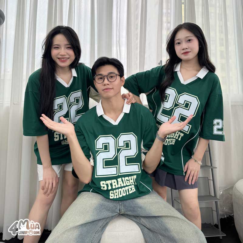 Áo đồng phục lớp Home Run Màu xanh rêu