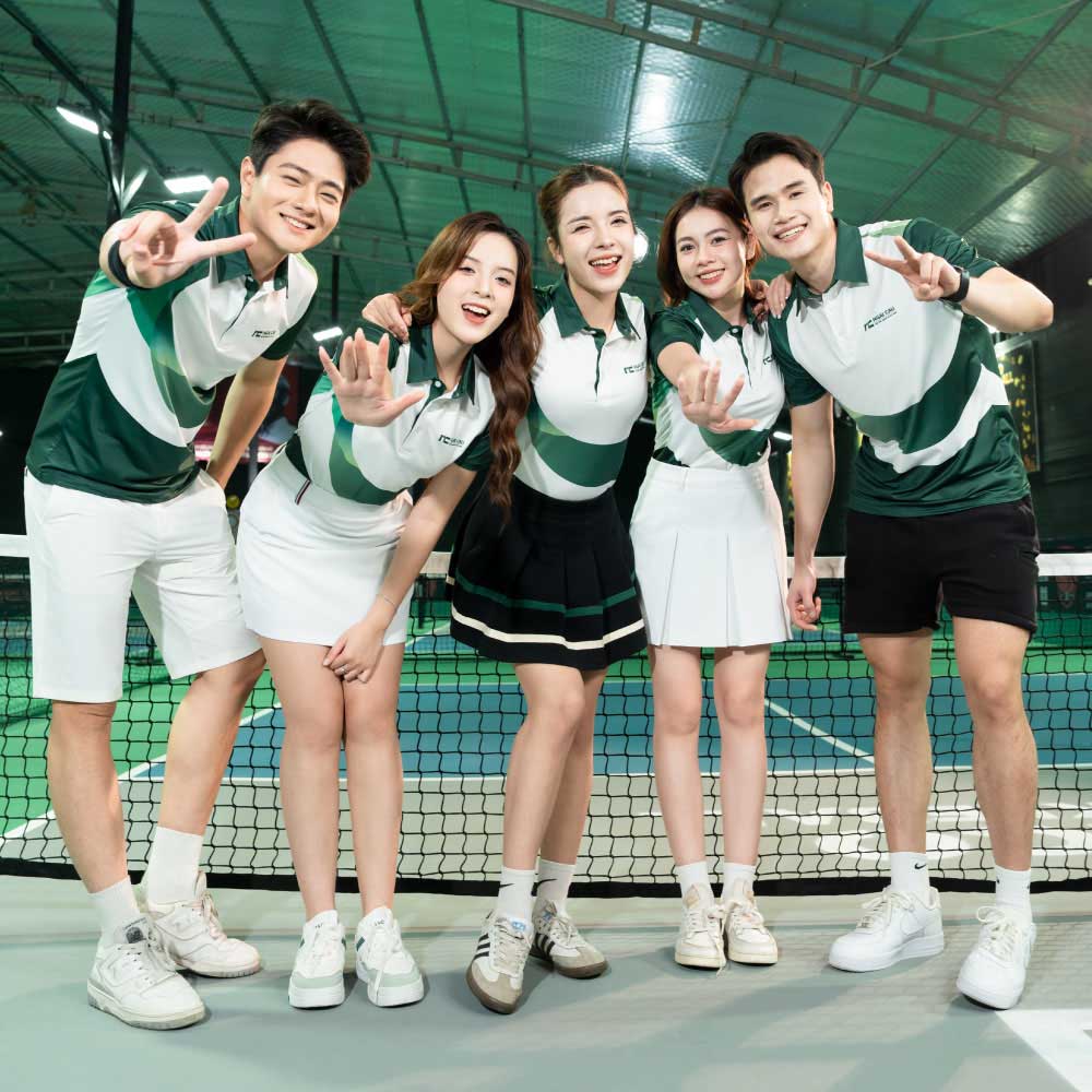 BST đồng phục PickleBall nam nữ xanh lục phối trắng