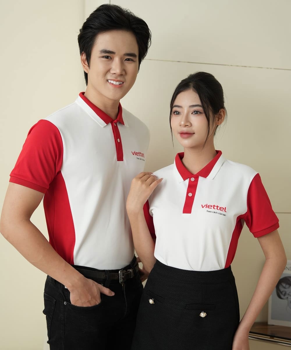 Mẫu áo thun đồng phục doanh nghiệp Viettel chất đẹp