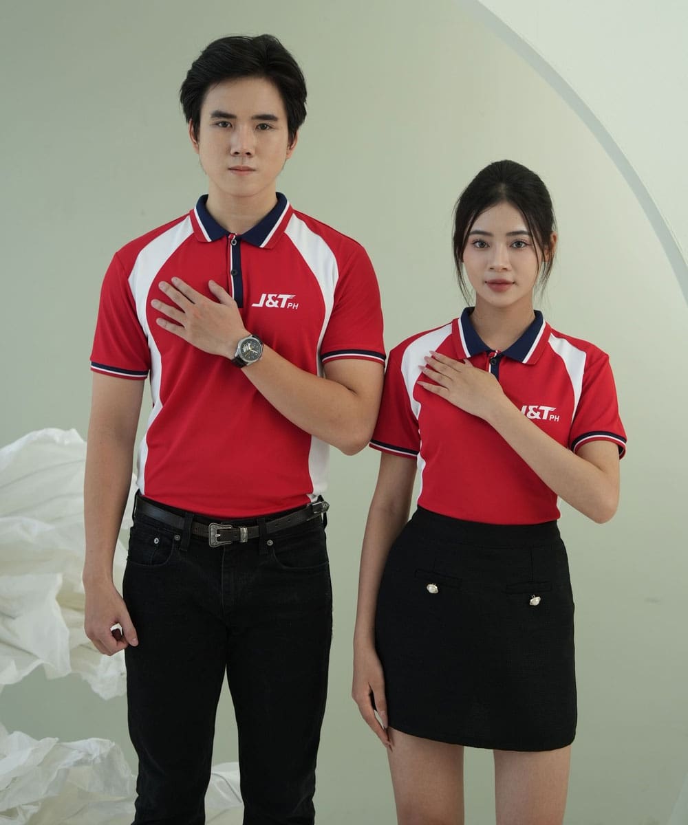 Áo thun đồng phục công ty J&T màu đỏ nổi bật, chất đẹp